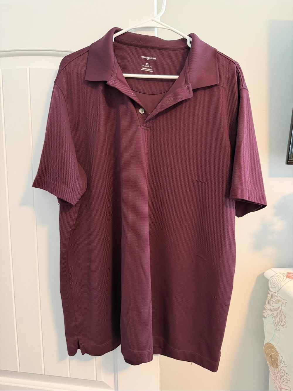 Van Heusen Men's Maroon Short-Sleeve Polo